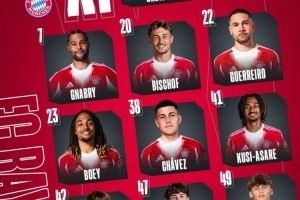 拜仁vs草蜢友谊赛首发：多名小将出战，凯恩、迪亚斯等人替补